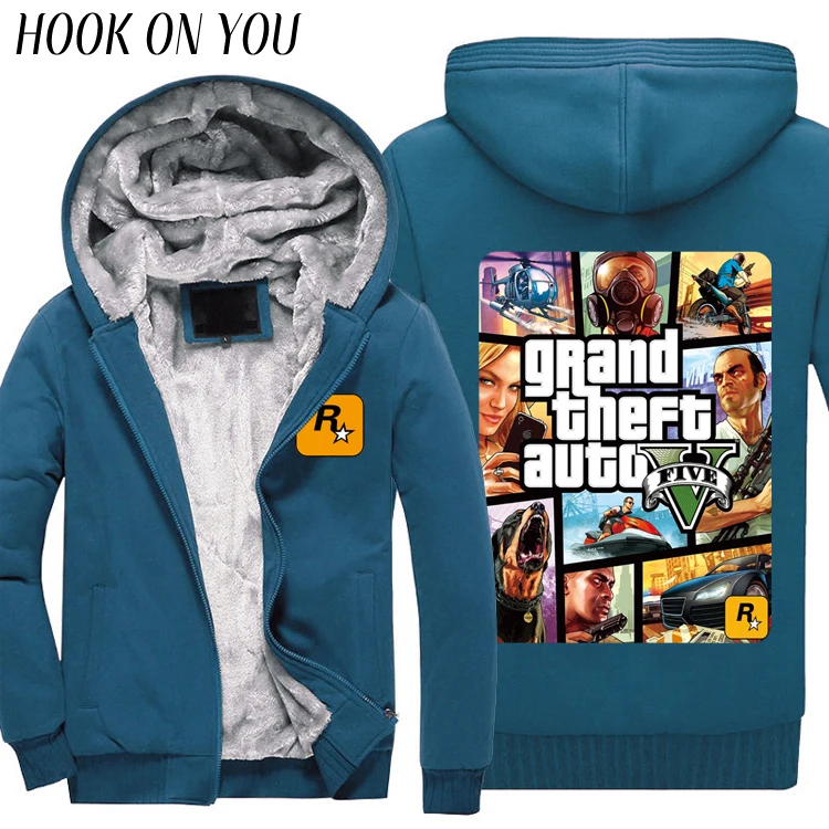 Толстовки с капюшоном Grand Theft Auto GTA GTA5 флисовая куртка на молнии для ТВ игр Осень