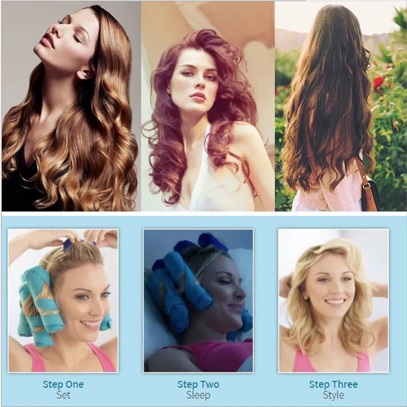 Hair curlers rollers 8 pieces a lot sleep styler blue ahair roller curls magic hair curlers Cotton Curlers DIY Styling Tools Hair curlers rollers 8 pieces a lot sleep styler blue ahair roller curls magic hair curlers Cotton Curlers DIY Styling Tools