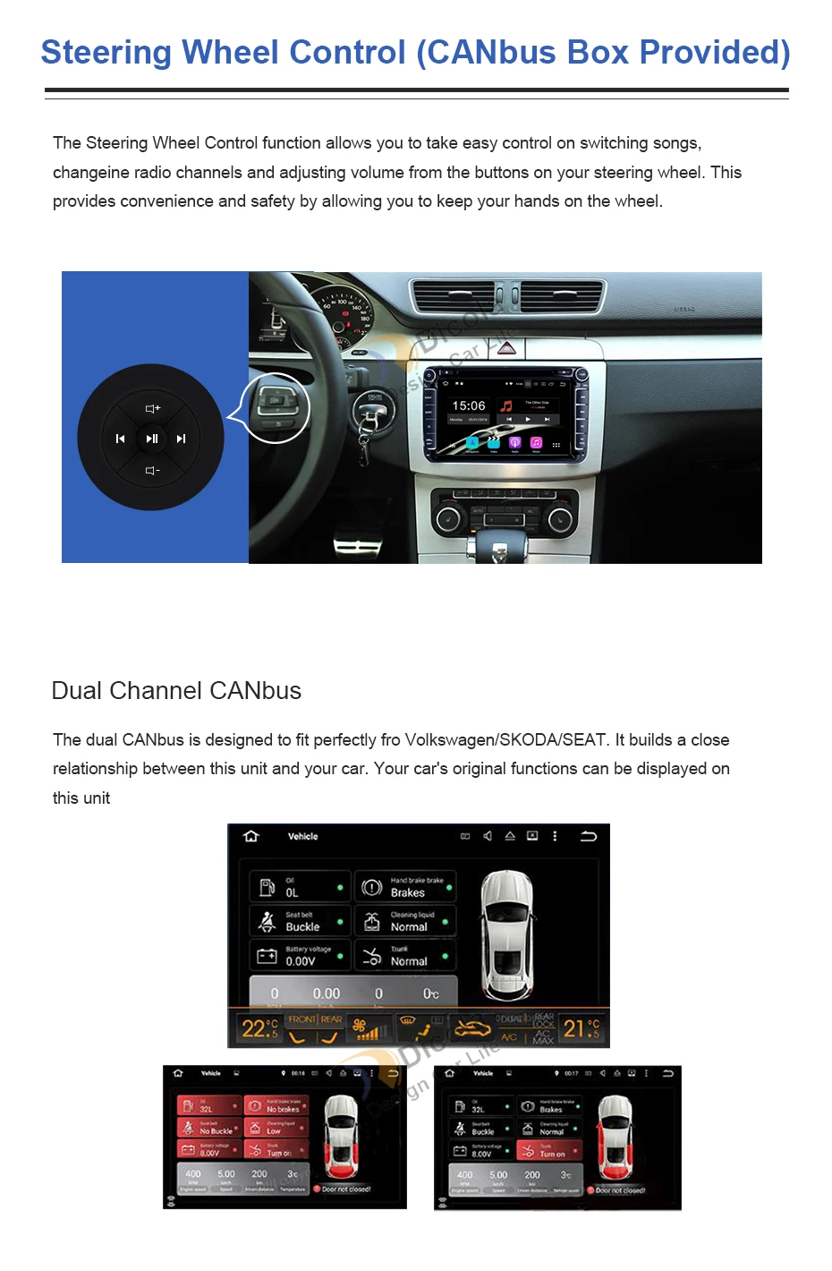 Flash Deal 4+64G Car Multimedia player Android 9.0 GPS 7 Inch IPS 2 Din Autoradio For VW/Volkswagen/Touareg Canbus Wifi FM Radio USB DVR 11