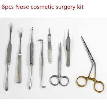 

New 8pcs Nose cosmetic surgery kit rib cage/Cartilage Stripping kit nose surgery tool nasal kit combination instrument