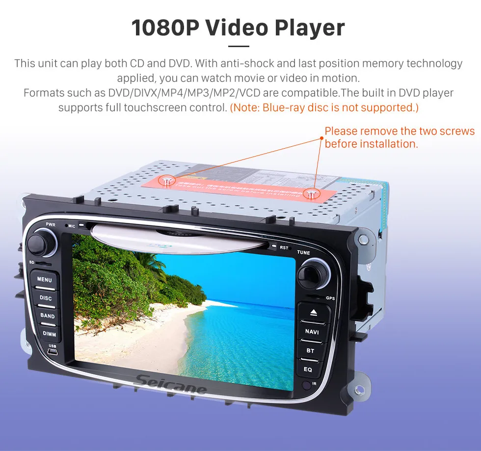 Discount Seicane 2Din Android 8.0 7" Car Radio GPS Multimedia Player Head Unit For Ford Focus TRANSIT CONNECT MONDEO S-max 19