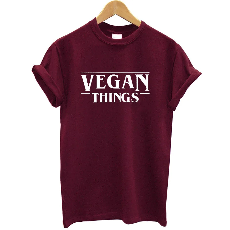 Женская хлопковая Футболка с принтом Vegan Thing забавные летние топы короткими