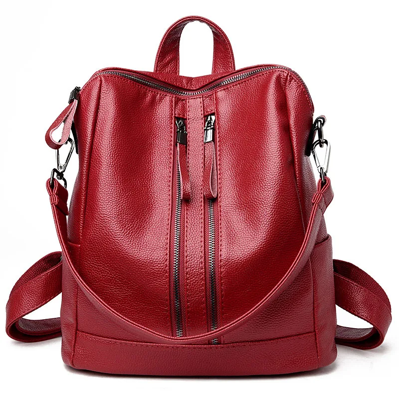 

Fashion Simple Style Backpack Women Leather Backpacks For Teenage Girls Mochila Feminina School Bags Vintage Travel Shoulder Bag