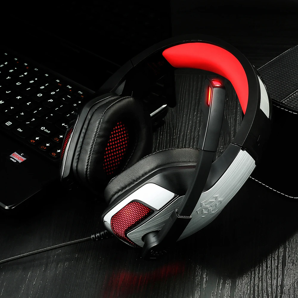 Hunterspider V4 PS4 игровая гарнитура Проводные накладные стерео наушники с микрофоном