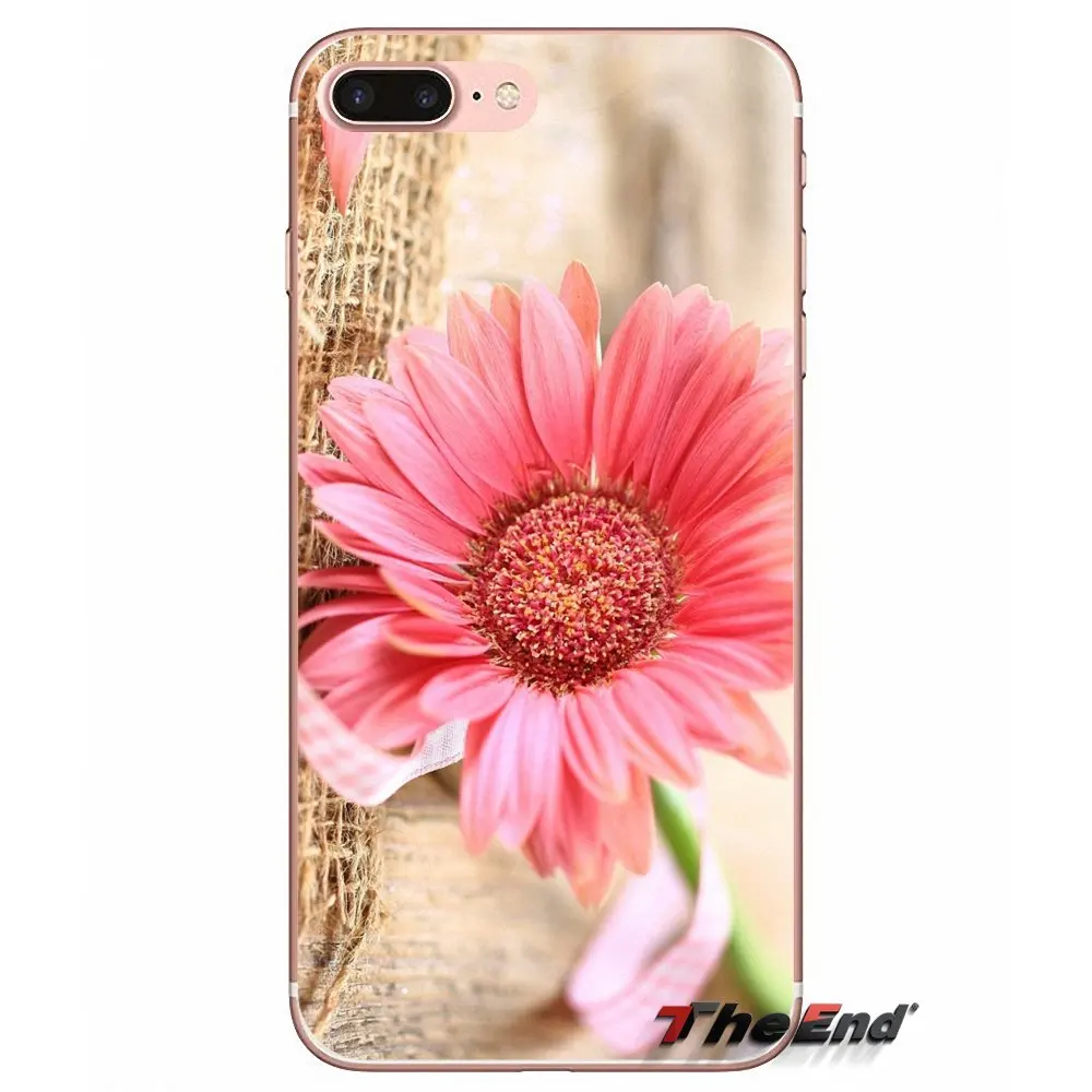 Для Xiaomi Redmi 4 3 3S Pro Mi3 Mi4 Mi4i Mi4C Mi5 Mi5S Mi Max Note 2 Gerbera розовый цветочный силиконовый чехол