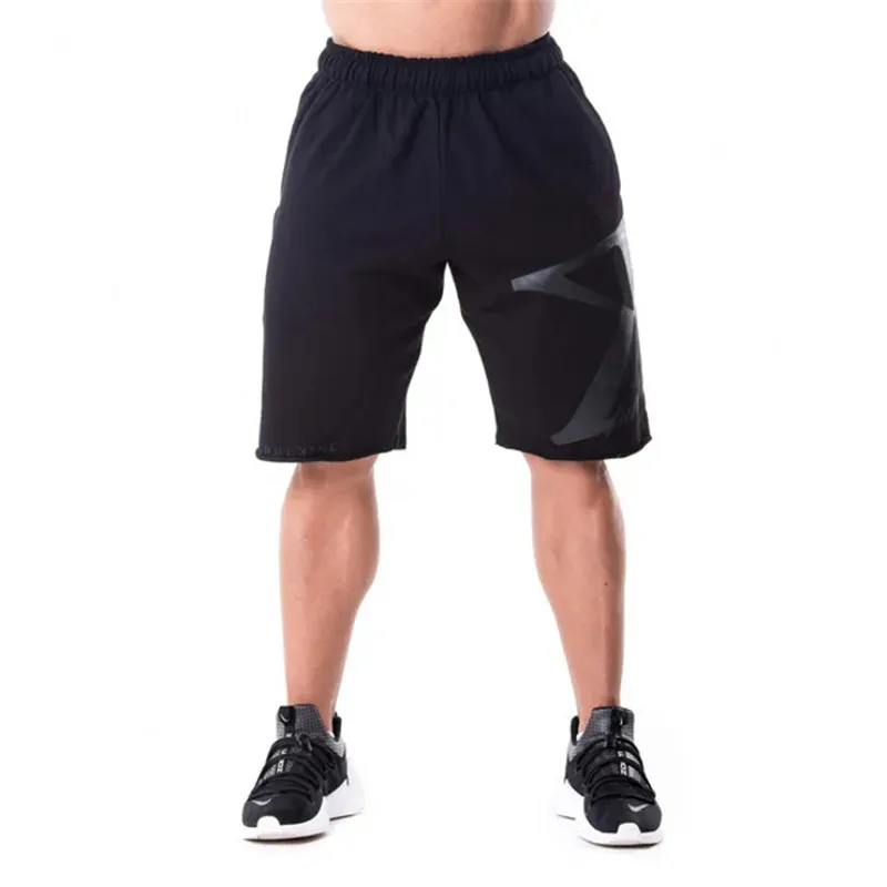 Летние популярные мужские шорты до середины икры для фитнеса бодибилдинга модные повседневные спортивные брендовые Короткие штаны высококачественные спортивные штаны
