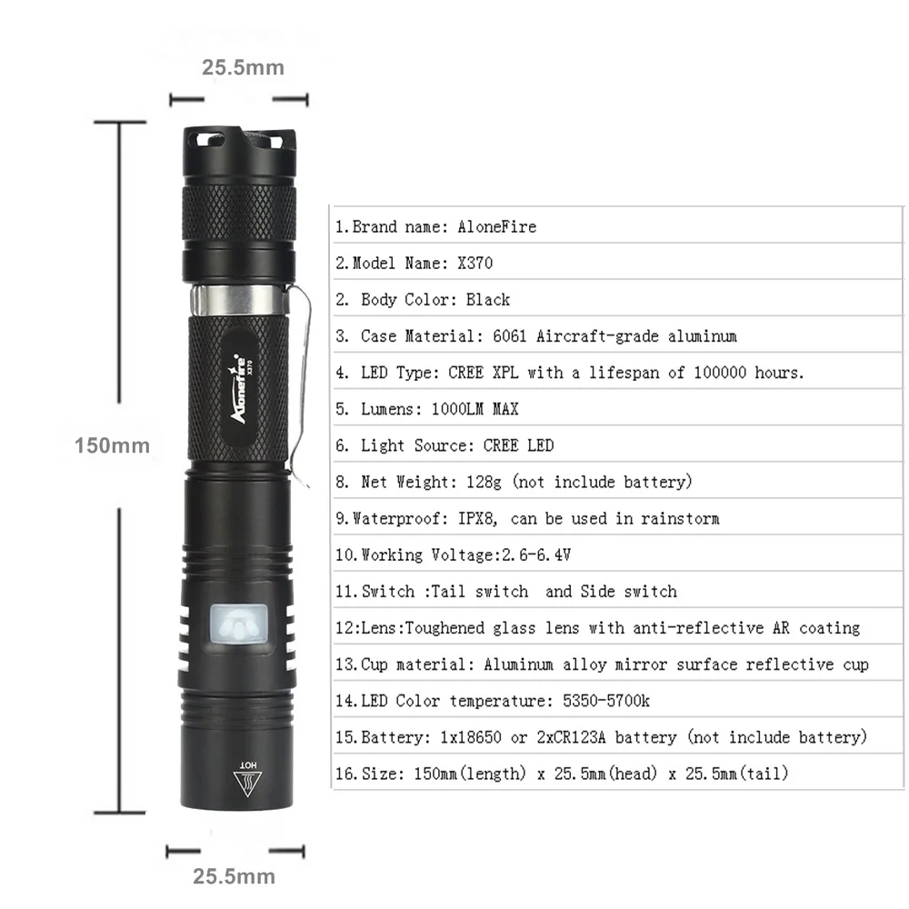 X370 led flashlight (11)