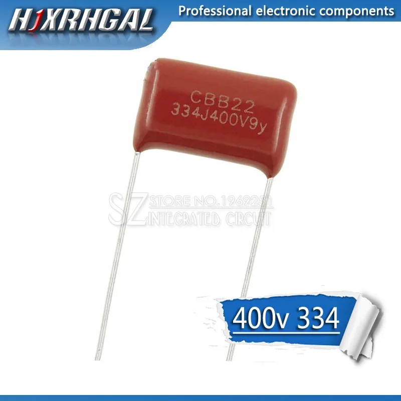 Полипропиленовый пленочный конденсатор hjxrhgal 10 шт. 400V334J шаг 0 33 мкФ 15 мм 400 В 330NF 334 CBB