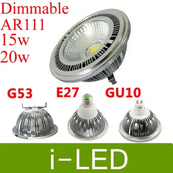 

10X 15W 20W Led Lamp Bulb AR111 Led Spotlight Dimmable Led Spot Lamp AC85-265V Warm Cold White 60angle 3years Warranty UL cUL CE