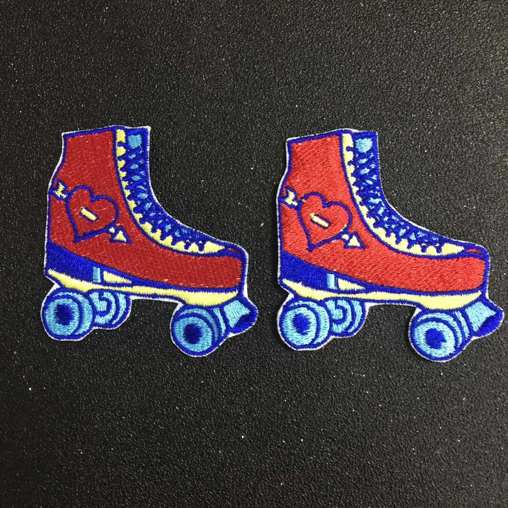 

Skate shoes Iron On Patch Embroidered Applique Sewing Label punk biker Patches Clothes Stickers Apparel Accessories Badge