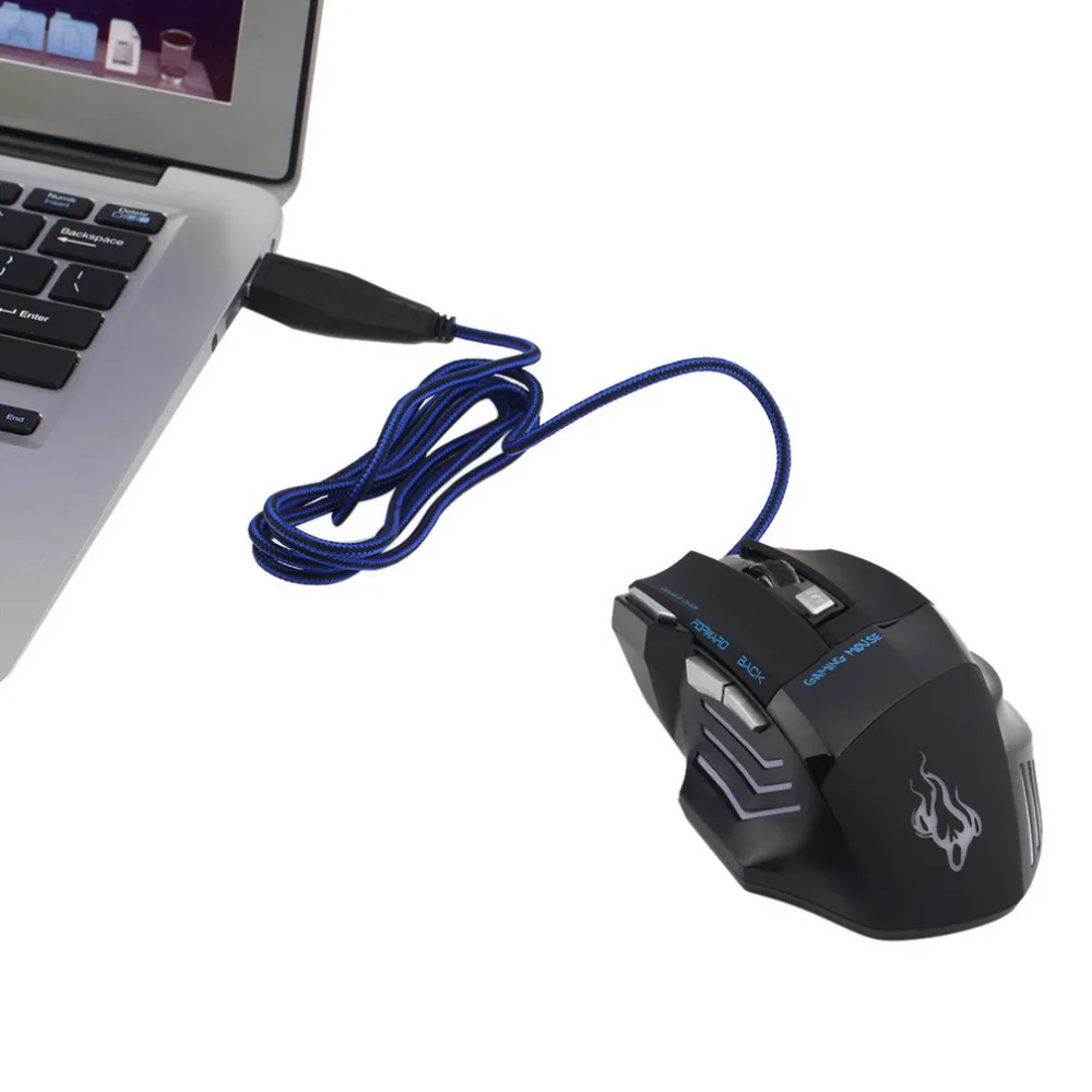 

New 7 button gaming mouse 5500 DPI 7 Buttons LED USB Optical Wired Gaming Mouse For Pro Gamer