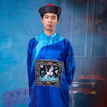 Гвардейцы офицерская форма набор из Китая цинской династии костюм для Хэллоуина Зомби костюм Одежда для косплея Для мужчин с Кепки