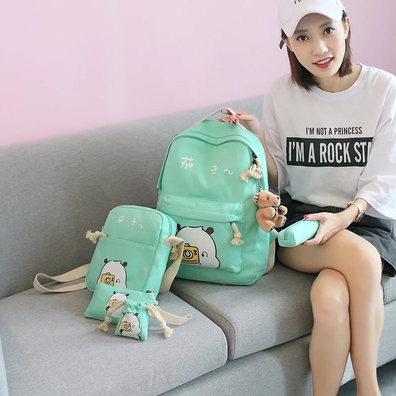 6 комплектов холщовые школьные рюкзаки для девочек и подростков|girls backpack|canvas school