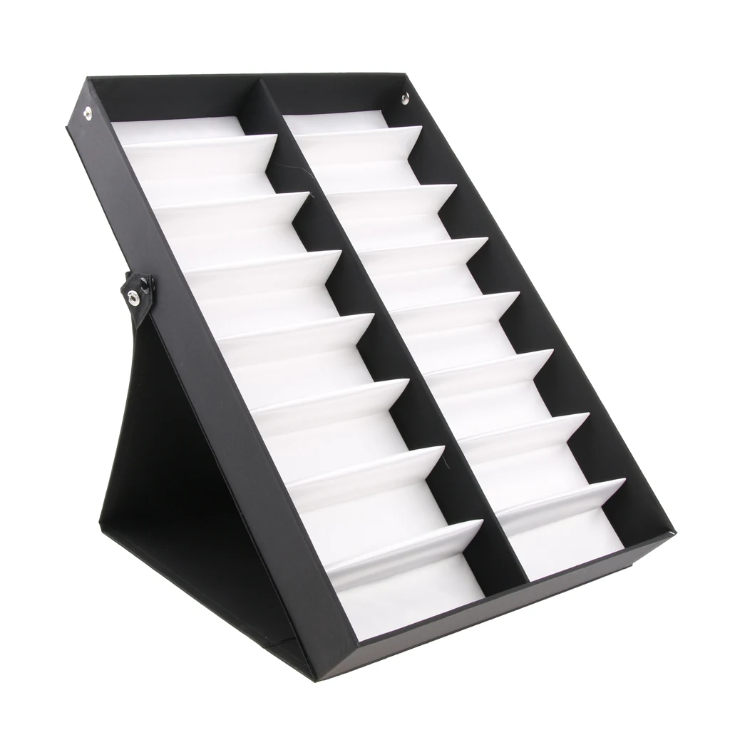 

Women Men Glasses Eyeglass Storage Box Sunglasses Display Case Holder Stand for 16 Pieces Eyewear Black