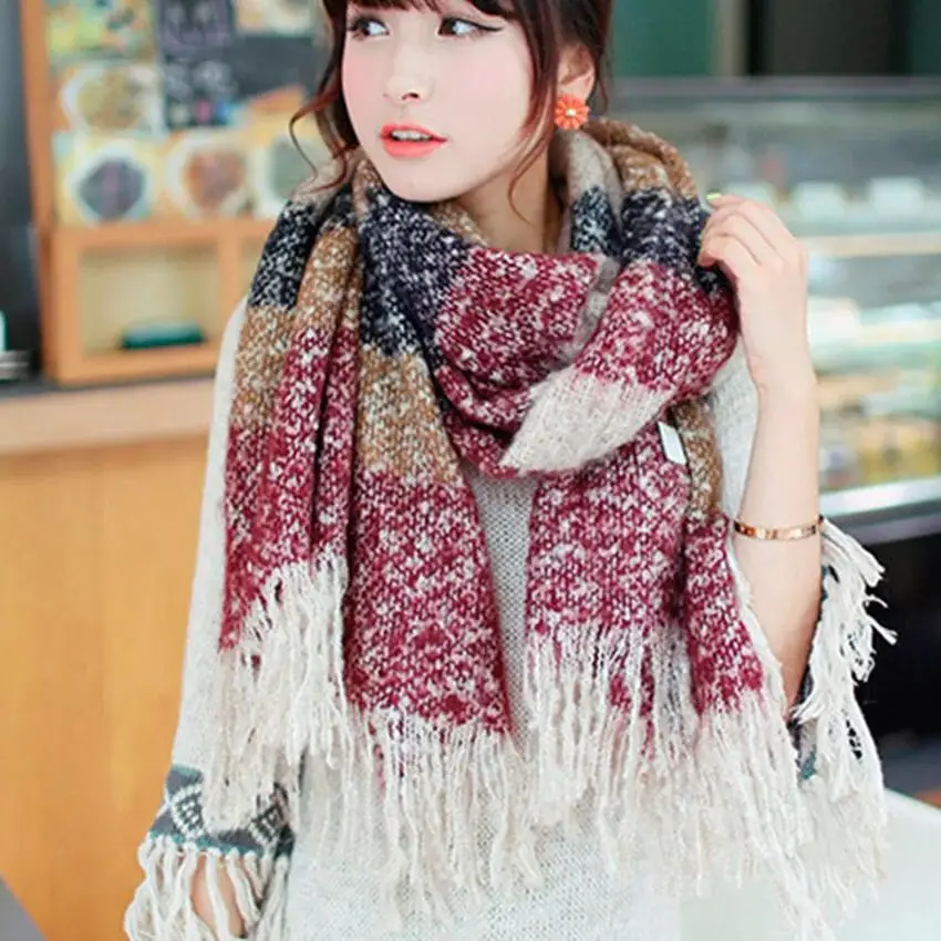 

New arrival autumn winter women girls soft elegant wild soft temperament thick scarf fresh wool comfortable trend warm big scarf