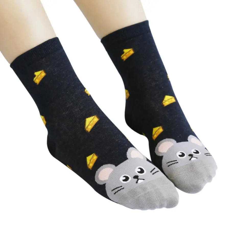 5 Животные носки с мультяшным рисунком Для женщин хлопковые носки-Тапочки
