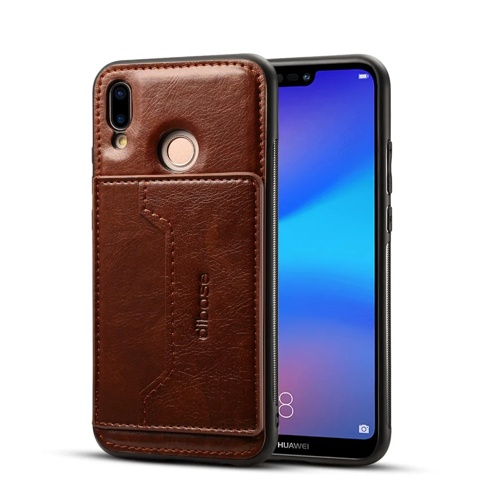Dibase бренд для Huawei p20 Lite чехол Crazy-horse КОЖА жесткие чехлы телефонов из поликарбоната