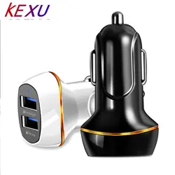KEXU автомобиля Зарядное устройство Мини Dual usb Автомобильное Зарядное устройство автомобиль-Стайлинг USB Зарядное устройство для телефона 2