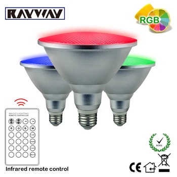

20W E27 AC110V 220V LED Par38 RGB Spot Light Dimmable Waterproof Light Bulb Remote Control Outdoor Lamp Bulb Indoor Light decor