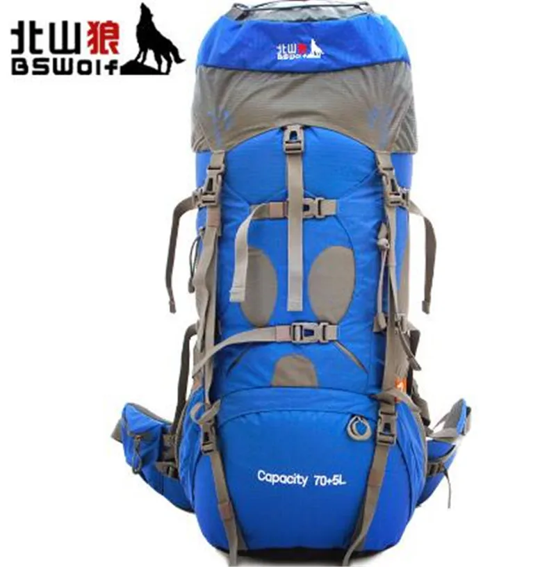 

BSWolf 75L Mountaineering Bag With Rain Cover Travel Backpack Waterproof Climbing Hiking Backpack Outdoor Camping Equipment