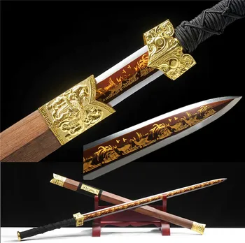 

Red High Manganese Steel Blade Sharp Chinese KungFu Dao Sword Han Jian Full Tang