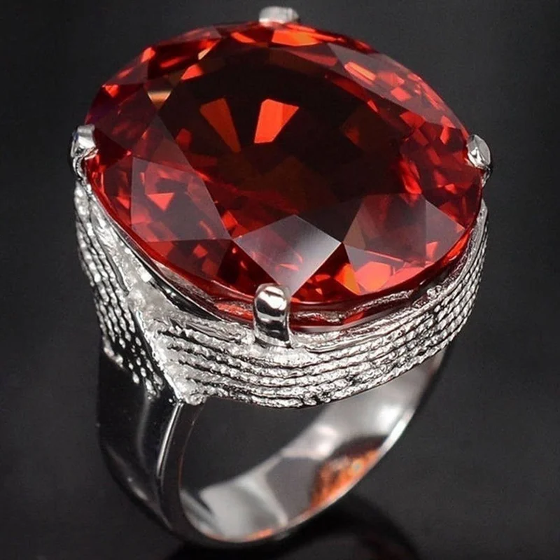 Горячая Распродажа, модное кольцо в форме большого яйца, открывающееся, манжета для рук, Кольца Красного цвета, Ювелирное кольцо на палец