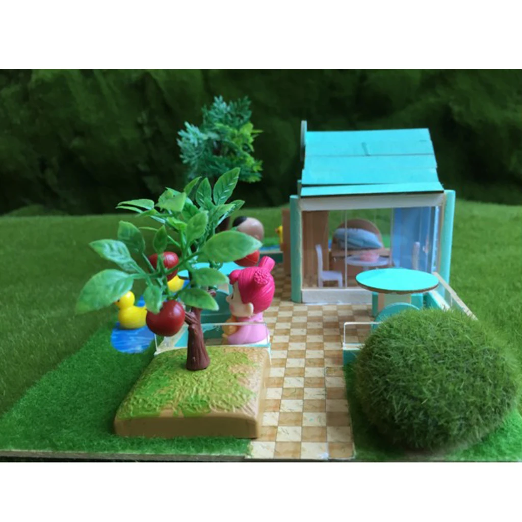Handcrafts Miniature Project DIY Dolls House Garden Yard Building Model Toy Kids Play Fun & Learn Children Birthday Gift