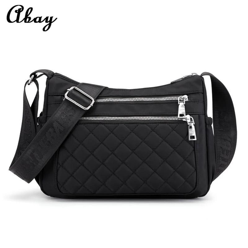 

2019 new fashion waterproof nylon brand ladies shoulder bag high quality Messenger bag ladies leisure line number Messenger bag