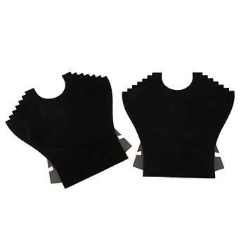 

2x Black Velvet Necklace Pendant Jewellery Display Stand Show Case Holder