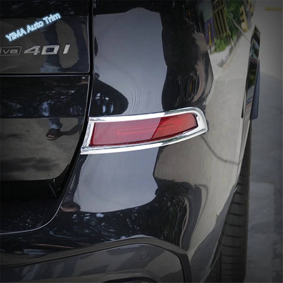 

Lapetus Auto Styling Tail Rear Trunk Fog Lights Lamp Frame Cover Trim 2 Piece ABS Fit For BMW X5 G05 2019 Chrome Look
