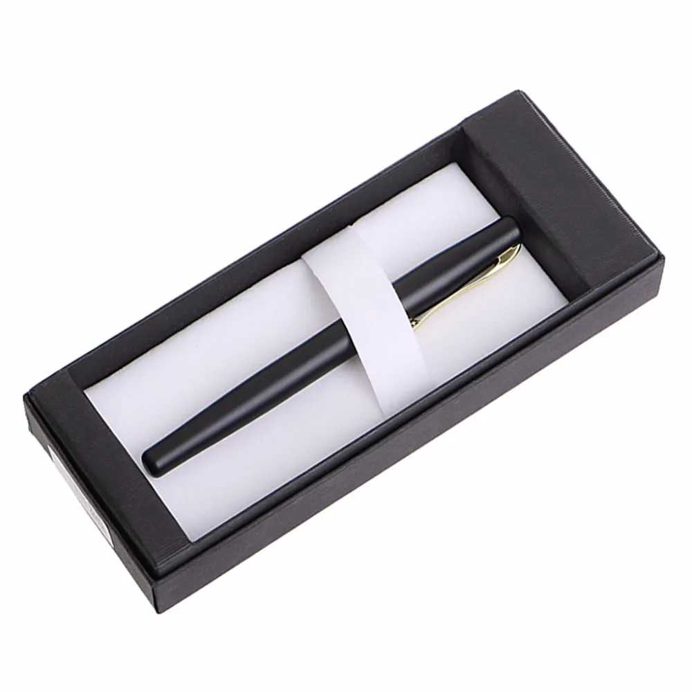 

High Quality Black Fountain Pen 22KGP M Nib Set New