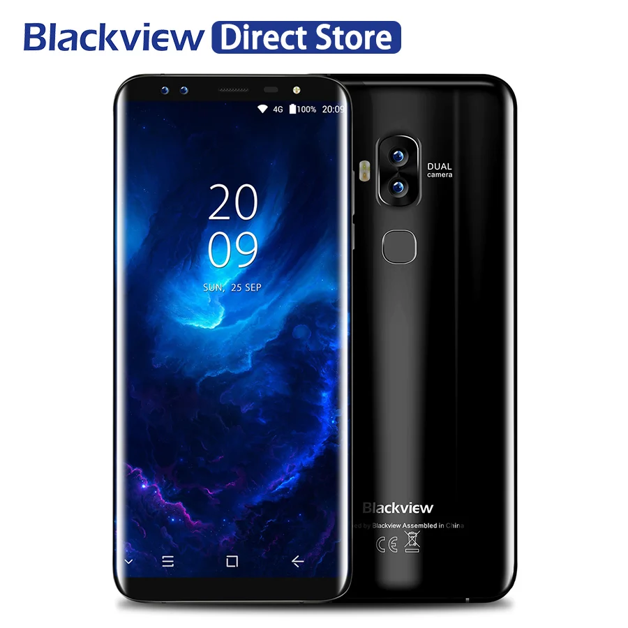 Смартфон Blackview S8 отпечатков пальцев OTG 5 7 ''HD + 18:9 экран 4 Гб 64 четыре камеры