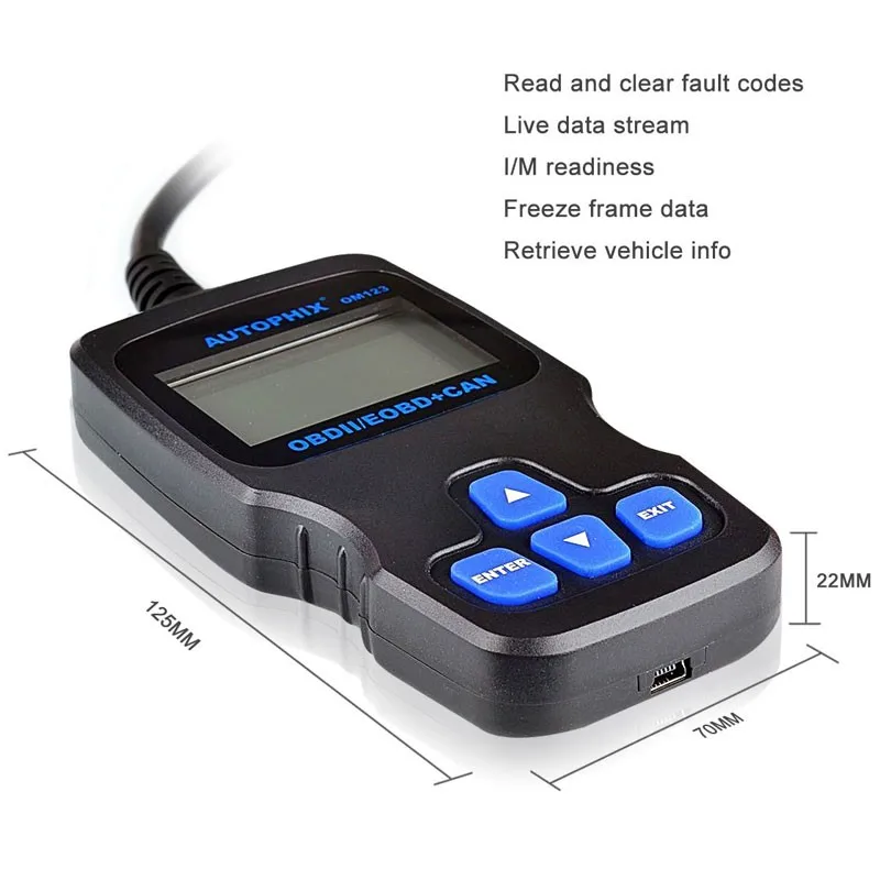 Autophix OM123 OBD2 Scanner EOBD Code Reader