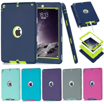 

Cover for Apple IPad Air / IPad 5(2013) Amor Shockproof Heavy Duty Rubber&Plastic Case Cover W/Screen Protector+Stylus Pen
