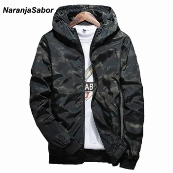 NaranjaSabor Spring Autumn Mens Casual Camouflage Hoodie Jacket Men Waterproof Clothes Men s Windbreaker Coat Male