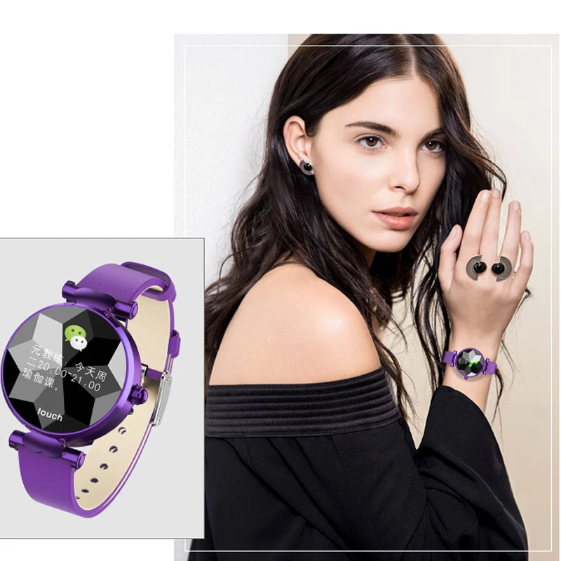 

Women'S Fashion Metal Smart Bracelet HD Color Screen Round Screen Heart Rate GPS IP67 Waterproof Step Bracelet For Android IOS