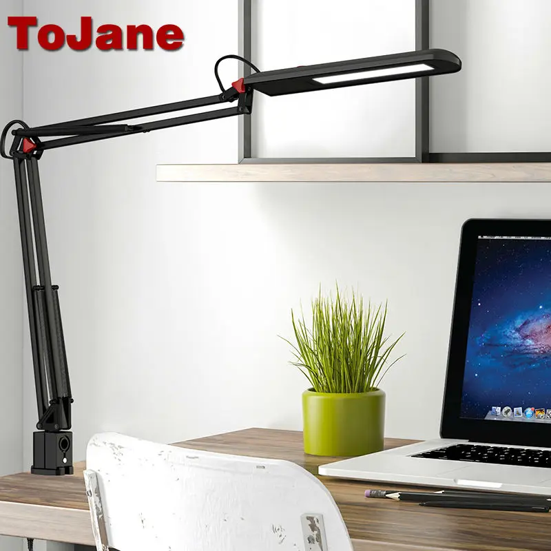  ToJane TG988 Desk Lamp Clip Office Led Desk Lamp Flexible Led Table Lamp Reading Led Light 3-Level  - 32771674452