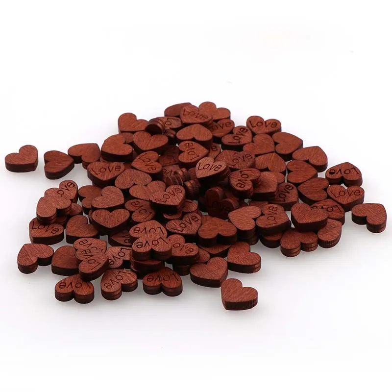 

100pcs10x12mm Wooden Love Heart Shapes Coffee Color Craft Card Decor Scrapbooking Craft Cards Wood Craft Decoration