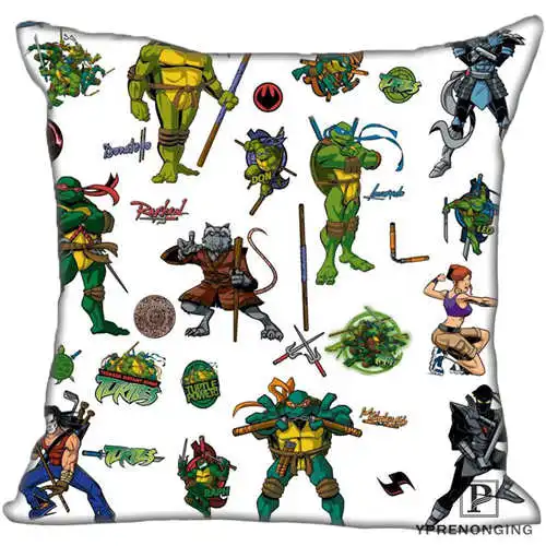 Best Custom Teenage-Mutant-Ninja-Turtles(1) Наволочка на подушку, спальня Home Square Наволочка на молнии(одна сторона)#190404-1-10 - Цвет: Pillowcase