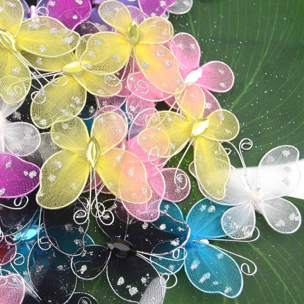 

20pcs Mesh Multicolor PVC Butterfly Wall Stickers For Girl Kids Baby Rooms 3D Kitchen Fridge Wedding Home Decoration
