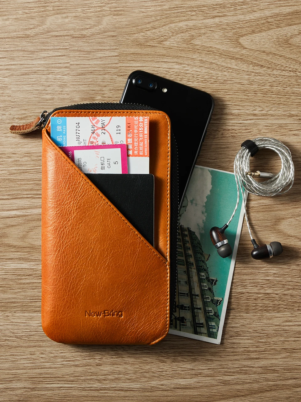 NewBring кошелек из натуральной кожи Длинный кошелек портмоне держатель для карт клатч кошелек большой емкости карман для телефона Обложка для паспорта