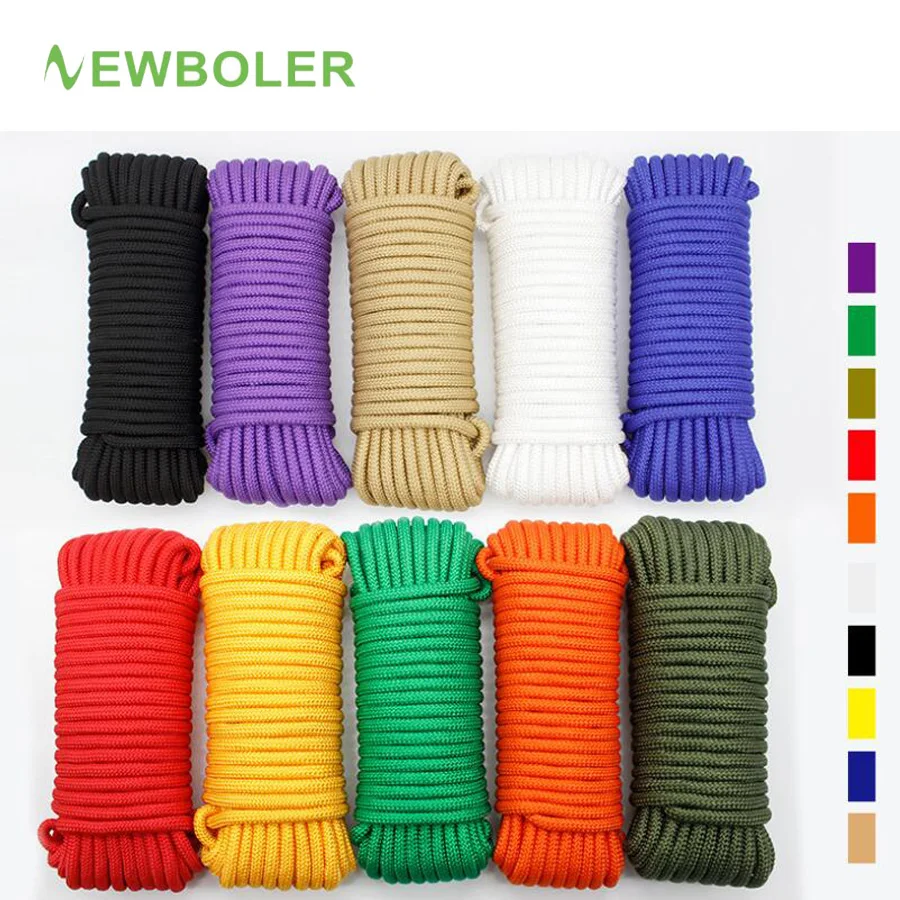 Goedkoop Paracord Klimtouw Nylon 100 m 2 3 4 6 8 10mm Veiligheid Parachute cord Camping Accessoires Lanyard Wit Rood Groen Kaki 100ft