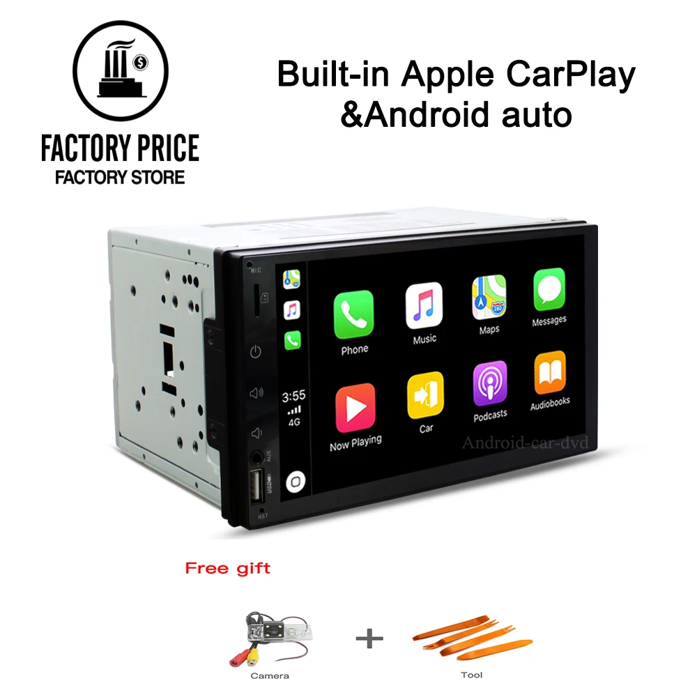 7 &quotips встроенный CarPlay автомобильный мультимедийный плеер 2din универсальная