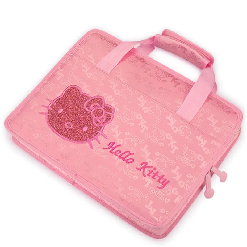 

HelloKitty Laptop Bag Pouch Girl's File Package Briefcase Handbag Notebook Case for Dell HP Lenovo 13 14 15 inch Soft Cover Pink
