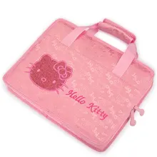 HelloKitty Laptop Bag Pouch Girl’s File Package Briefcase Handbag Notebook Case for Dell HP Lenovo 13 14 15 inch Soft Cover Pink