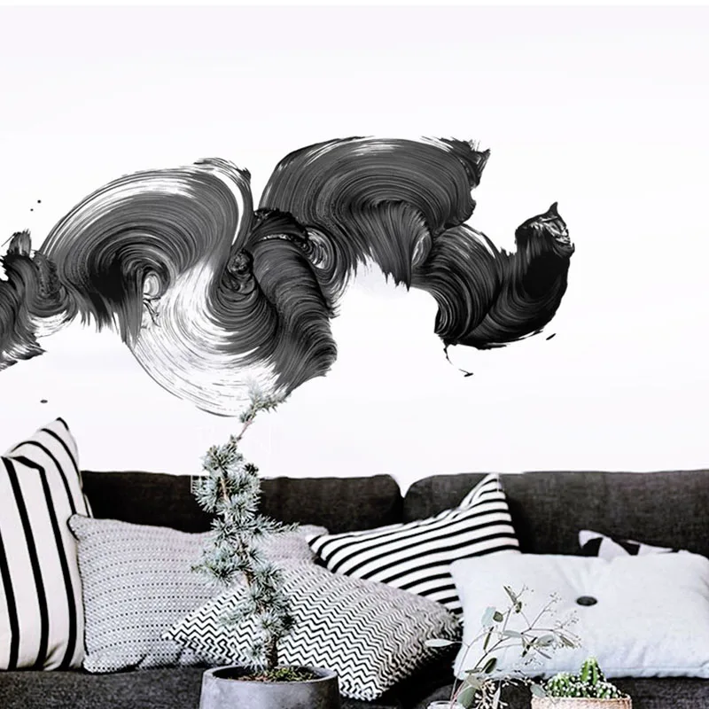 Abstract wall sticker Modern black and white sticker bedroom decor