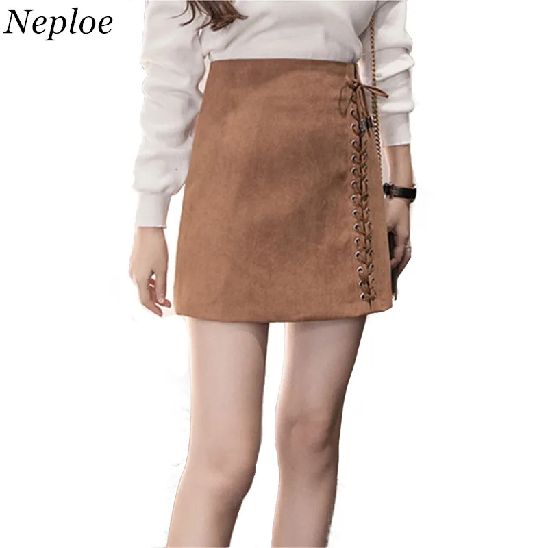 Neploe 2018 Autumn New Female High Waist Pencil Skirt