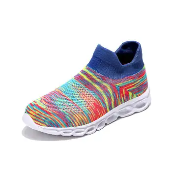 

2018 New Style Multicolor Design Kids Walking Shoes for Boys Girls Sock Shoes Slip On Flats Children's Sneakers Lightweight