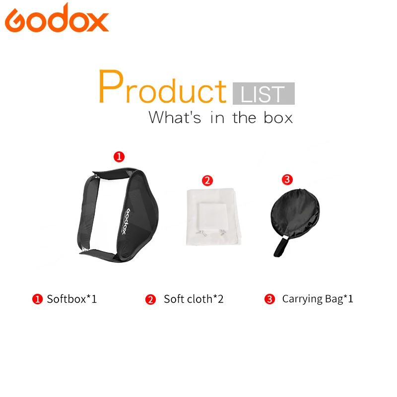 Софтбокс Godox 60*60 см рассеиватель для фотостудии софтбокс скоростной светильник