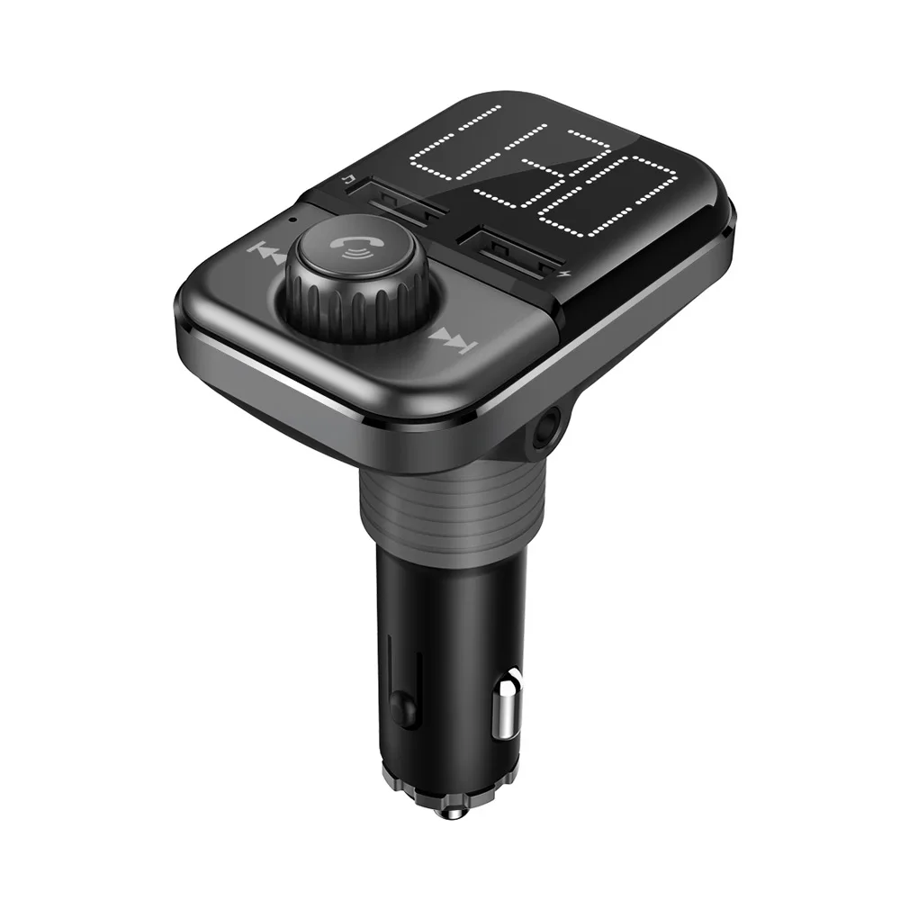 

FM Transmitter Bluetooth Wireless Audio Adapter Car Kit With Dual USB Charging Ports 1.4 inch Big LCD Display Hands Free Calling
